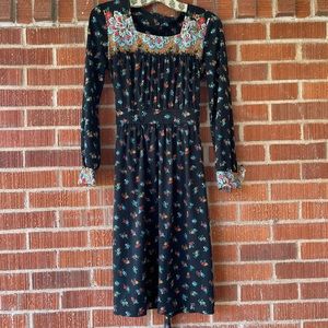 Vintage 70s boho floral dress